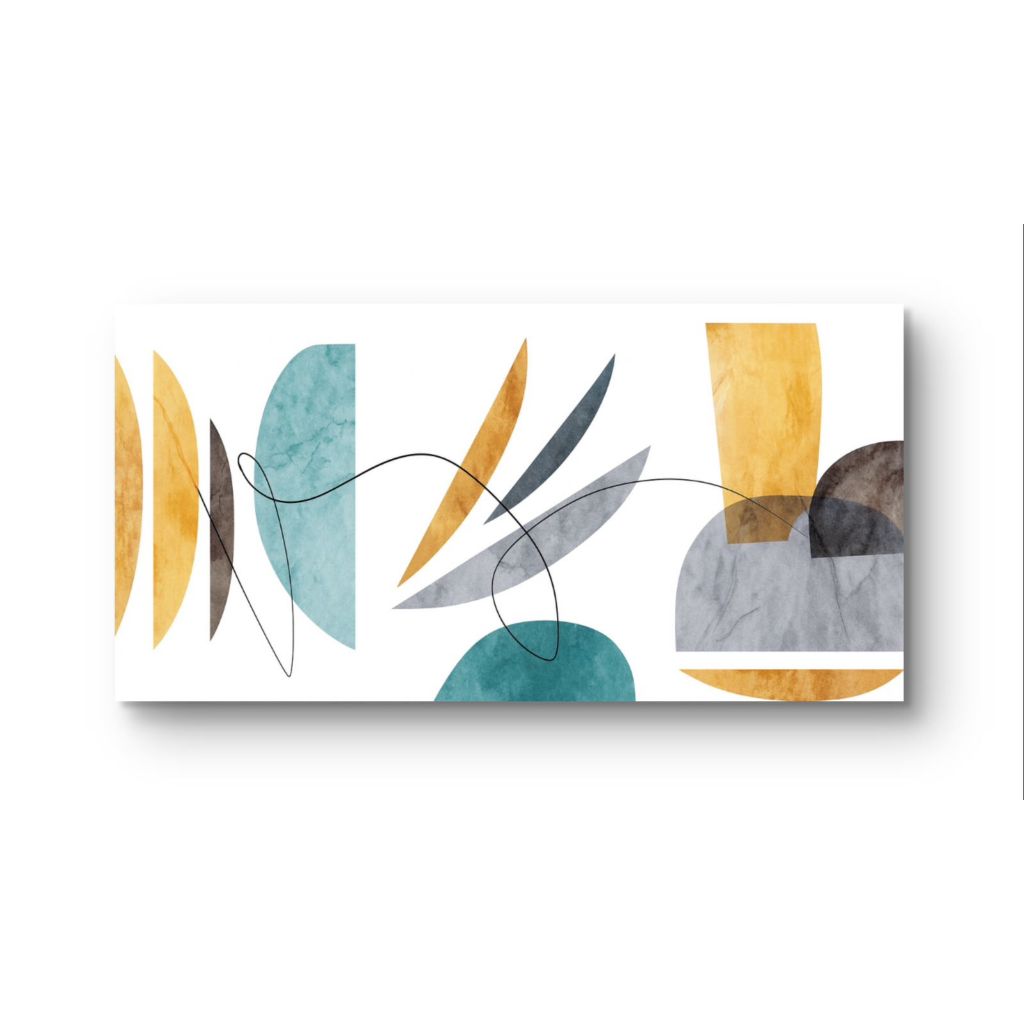 Quadro Decorativo 115x80cm Abstrato Folhas e Linhas Hall da Luxo Sala Quarto Casa Decoração 4k