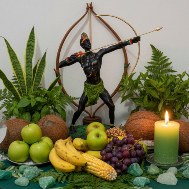 Oxóssi Orixá imagem de Oxóssi 23cm imagem Oxóssi de resina decoração umbanda em Oferta na Shopee