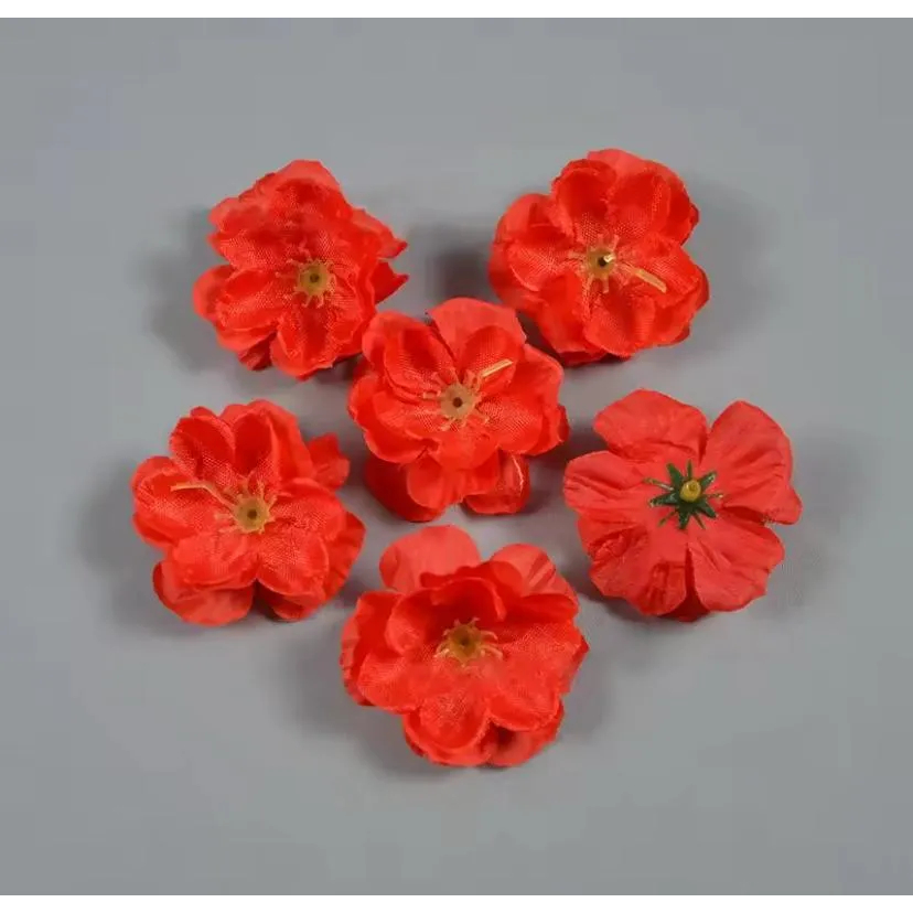 100 Pétalas Flor De Cerejeira Artificial Artesanato Vermelho