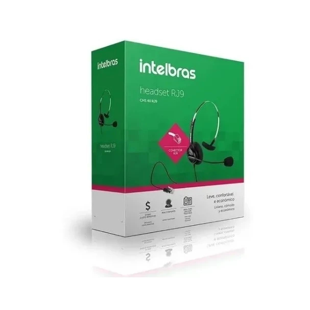 Fone Para Telemarketing Intelbras Headset Tiara Chs40 Rj9 Call Center