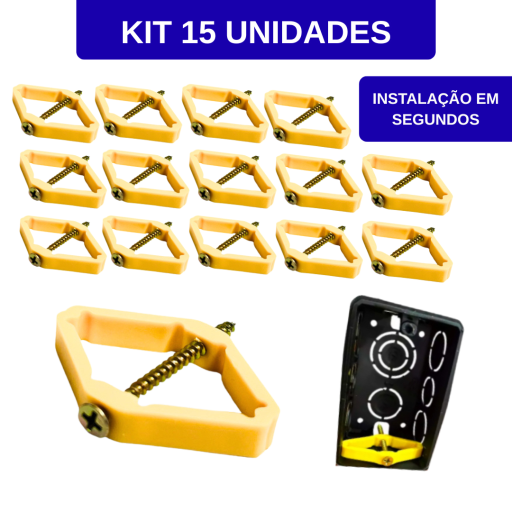 KIT 15x Reparo Salva Abas Caixinha De Luz 4x2 Salva Tomada 4x2 Obras Fios Conduite
