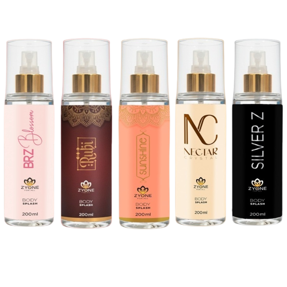 Body Splash Zyone 200ml Sunhsine Rubi Brz Blossom Silver Z Nectar Crystal