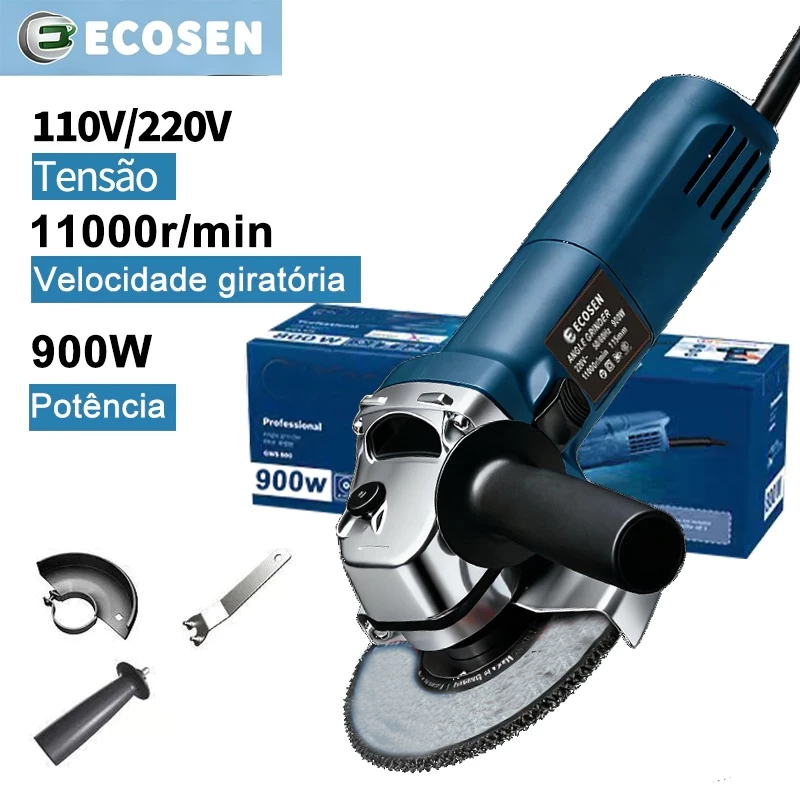 Esmerilhadeira Lixadeira Angular 900w 115mm 4.1/2 11000rpm Ecosen