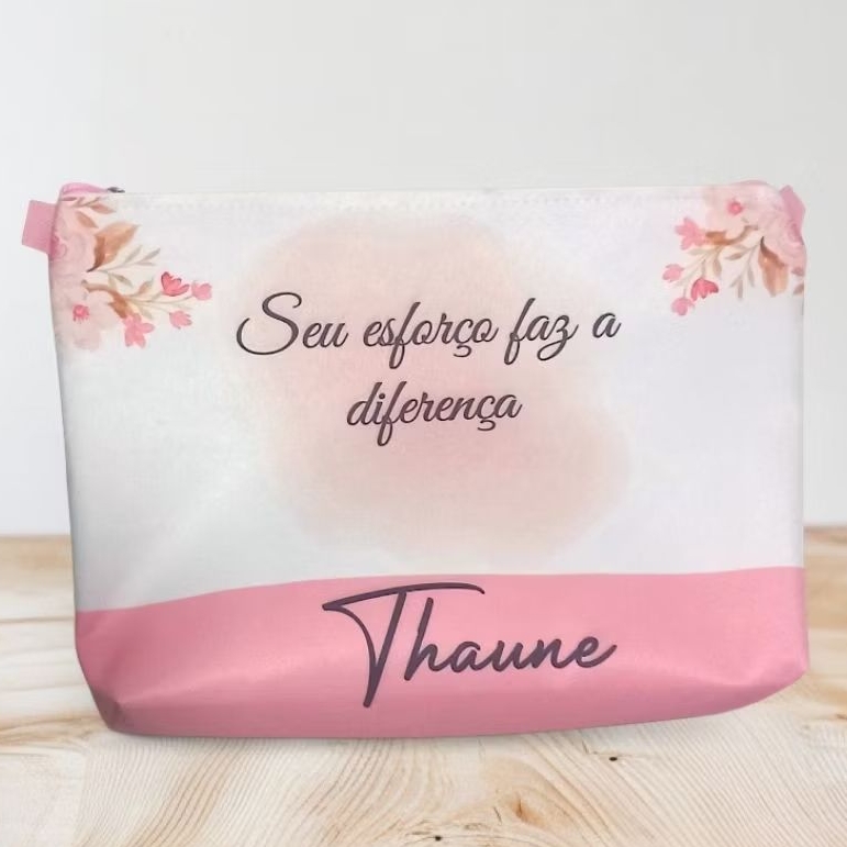 Necessaire Bolsinha Personalizada - Casamento - Batizado - 15 anos - Lembrancinha - Aniversário  - Natal