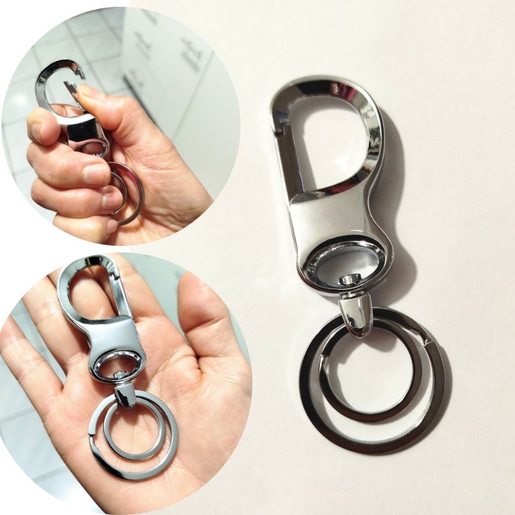 Chaveiro Mosquetão Prata  Chaves De Carro E Casa Super Resistente Mod w018 - Unidade em Oferta na Shopee
