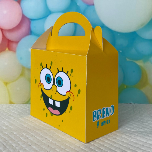 Caixa Maleta Bob Esponja - kit festa de aniversário - PEGUE E MONTE / LEMBRACINHA PERSONALIZADA