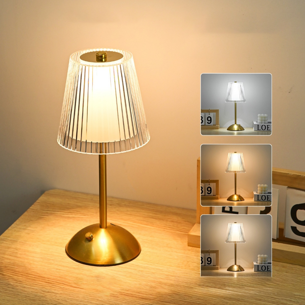 Abajur Recarregável Luminária Luz Led Branco Quente Ajustável USB Quarto Sala