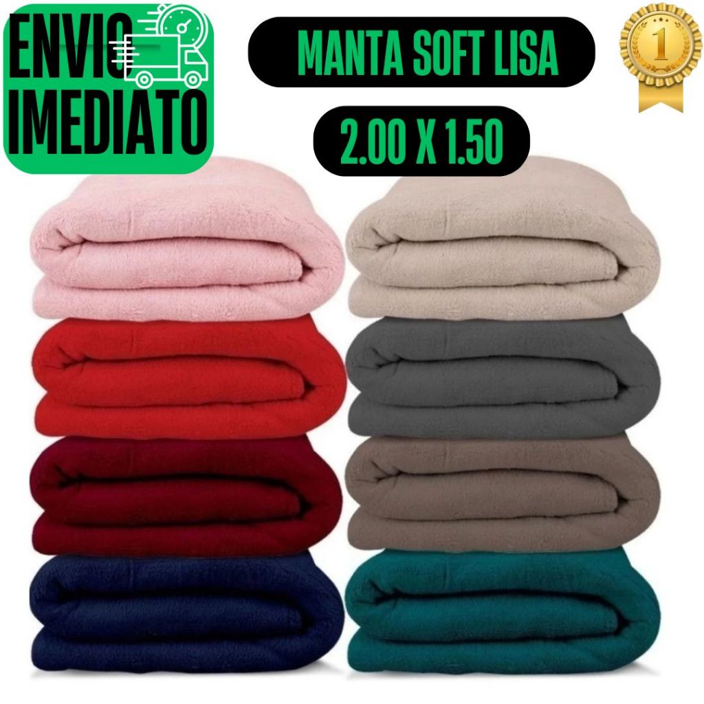 Cobertor Coberta Manta Mantinha Microfibra Lisa Oferta Premium 2.00 x 1.50