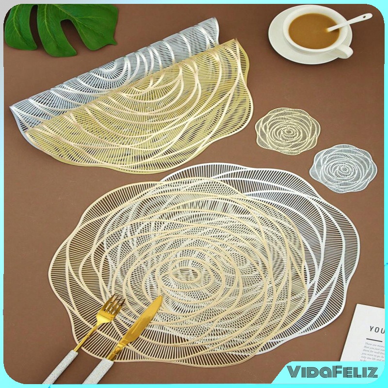 Kit de 8 Protetores de Mesa e Copos, no Estilo Moderno Ocidental Minimalista, com Antiaderência, Resistência ao Calor