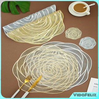Kit de 8 Protetores de Mesa e Copos, no Estilo Moderno Ocidental Minimalista, com Antiaderência, Resistência ao Calor