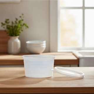 Kit  Potes 200ml Descartável Com Tampas P/ Doces Molhos Temperos Doces Gelatinas em Oferta na Shopee