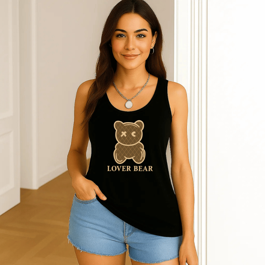 Regata Feminina Cavada Estampada Urso Bear Academia Treino 100% Algodão Premium Verão. em Oferta na Shopee