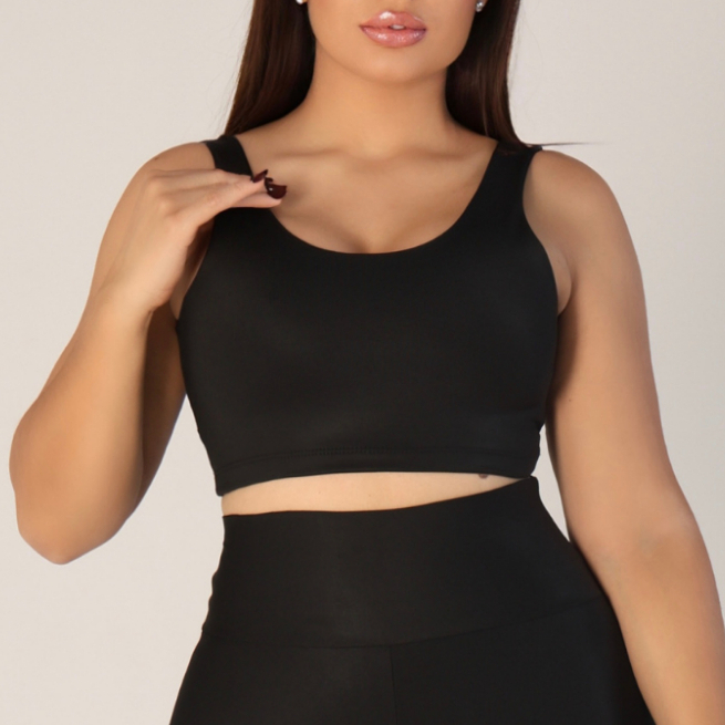 Top Feminino Alta Sustentação Frente Dupla Academia Treino Corrida Zero Transparencia em Oferta na Shopee