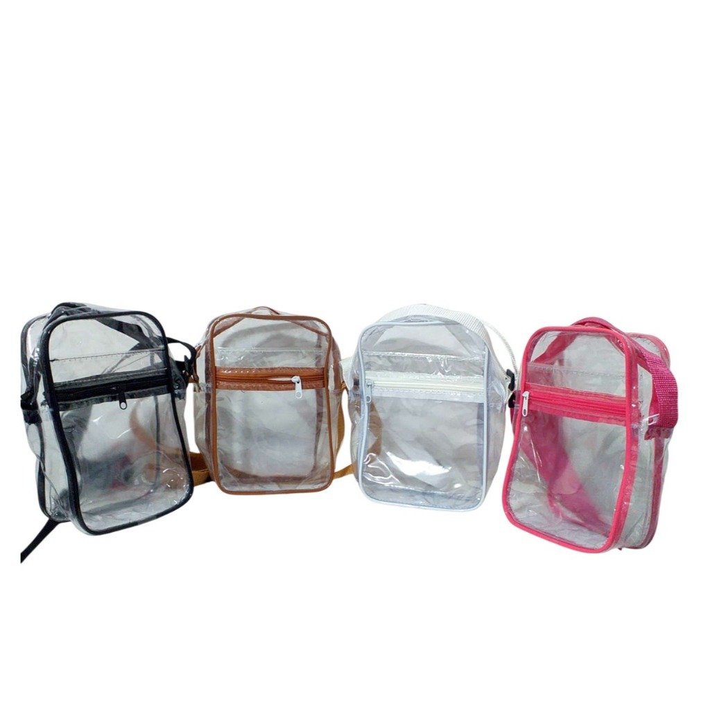 BAG TRANSPARENTE PVC COLORIDA-BOLSA TRANSPARENTE DE OMBRO em Oferta na Shopee