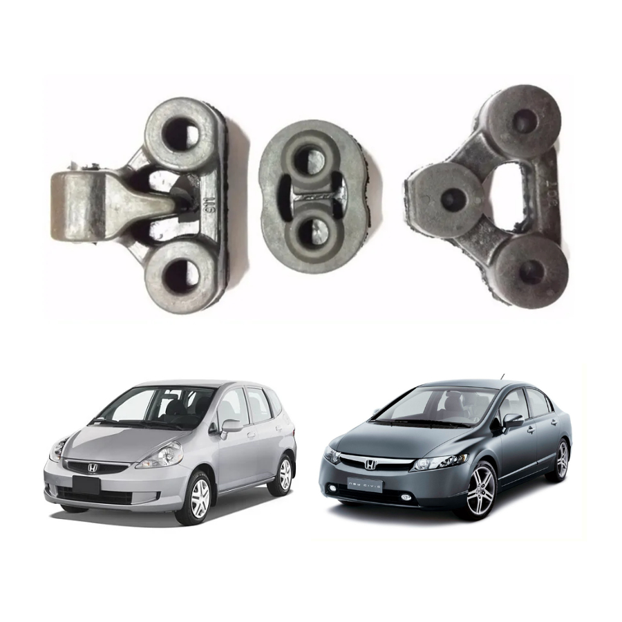 Honda Coxim Borracha Escapamento Civic - Fit - Kit C/ 3 Unid.