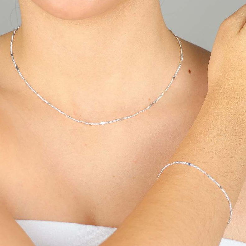 kit pulseira + colar detalhe de coração prata 925 +brinde gratis kit