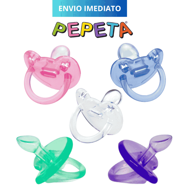 Chupeta Pepeta 100% Silicone Soft Ortodôntica com Alca para bebes maiores 6 meses Menino Menina Tam2