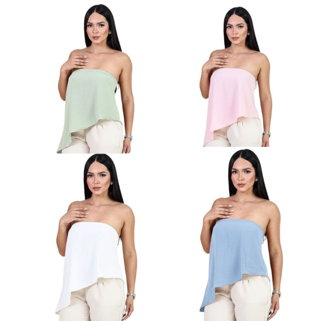 Blusa Social Tomara que Caia Assimétrica Versatil em Oferta na Shopee