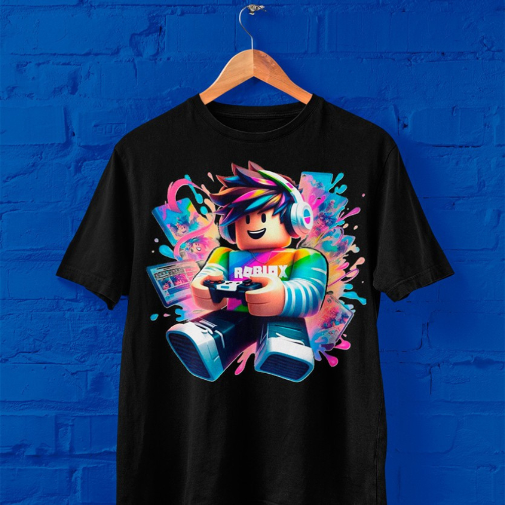 Camiseta infantil Blusinha Infantil Roblox Estampada Menino Menina Teen Desenho Jogo Game Algodão Menino Basica