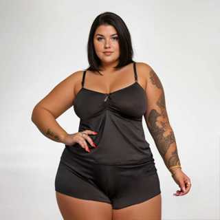 Short Doll Plus Size Liganete Baby Doll Feminino Pijama Adulto Em Microfibra em Oferta na Shopee