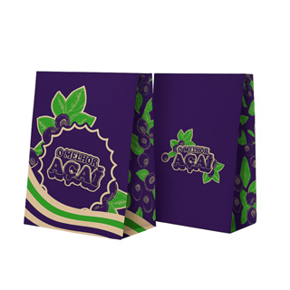 Saco De Papel Kraft Açai Delivery 24x12x33cm C/ 50 Unidades em Oferta na Shopee