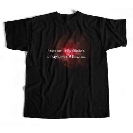 Camiseta Playstation 2 Tela Vermelha da Morte Loading Red Screen CD Blusa 100% Algodão Erro Sony PS2