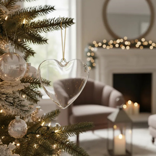 20 Coração De Acrílico Natalino Porta Fotos Natal Esfera em Oferta na Shopee