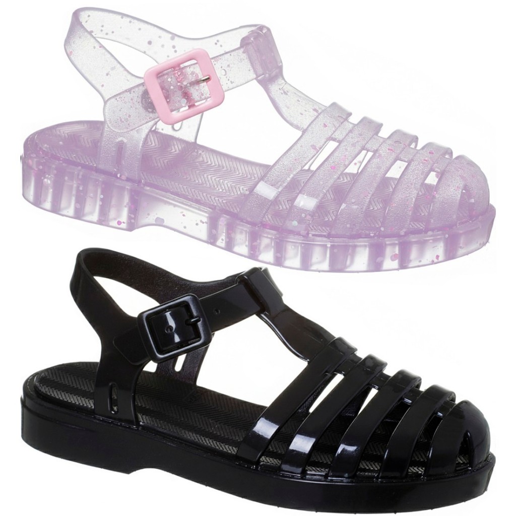 KIT 2 PARES  Sandália Papete Infantil Menina Feminino Transparente Aranha Glitter Confortá...