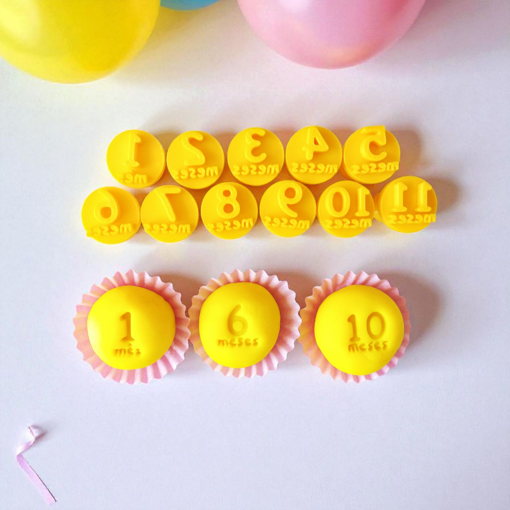 Carimbo para Doces e Brigadeiro | Kit Mêsversário | 1 mês a 11 meses em Oferta na Shopee
