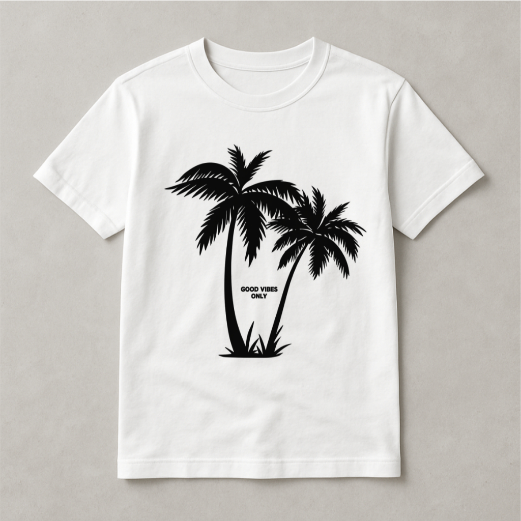 Camisa Good Vibes Only – Estilo Tropical e Minimalist UnIsex  Ótimo Acabamento E Durabilidade Anti-pilling 100% Poliéste