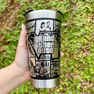 Copo Térmico GTA VI 473ml – Personalizado em Gravação 360° a Laser