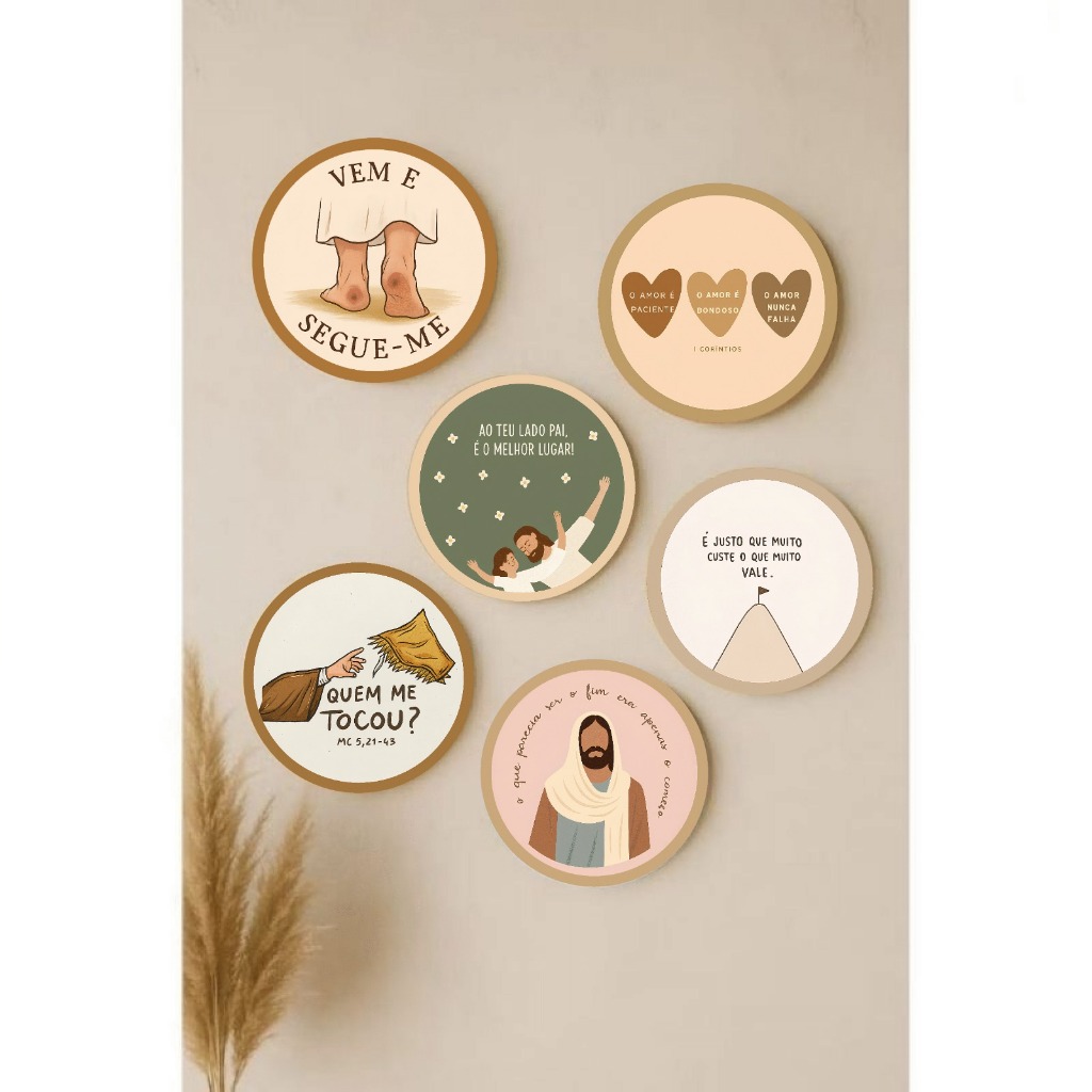 Enfeite de Porta com Versículos Bíblicos - Adorno em MDF 25cm
