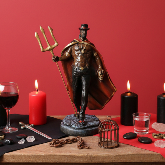 Imagem Exu Tranca Rua das Almas em Resina 21cm Orixá Umbanda Altar Proteção Axé em Oferta na Shopee