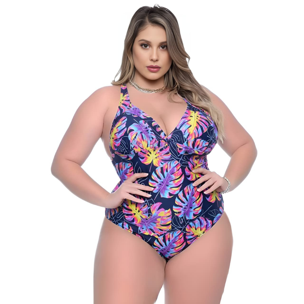 Maiô Bore Plus Size Roupa De Banho Sustentação Com Bojo