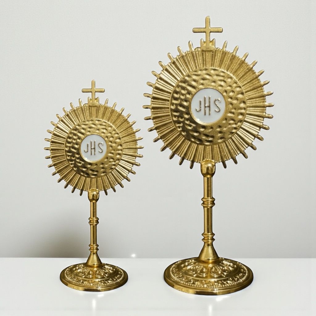 Ostensorio de Mesa JHS Eucaristia Enfeite Decoração Metal Dourado em Oferta na Shopee