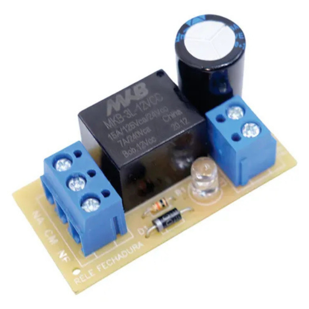 Rele 12v Para Fechadura Elétrica / Interforne Pulso Módulo New Back Compatível PPA PEC PGM GAREN