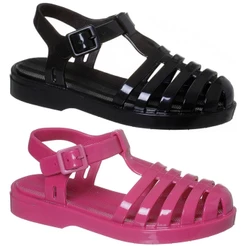 KIT 2 PARES Sandália Papete Infantil Menina Feminino Transparente Aranha Glitter Confortável Macia