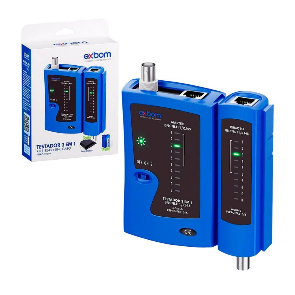 Testador de Cabo de Rede RJ45 RJ11 RJ12 Cat5 Cat6 + BNC Telefonia Profissional em Oferta na Shopee