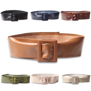 Cinto Feminino COURO LEGÍTIMO Estilo Faixa, Fivela Quadrada Encapada em Oferta na Shopee