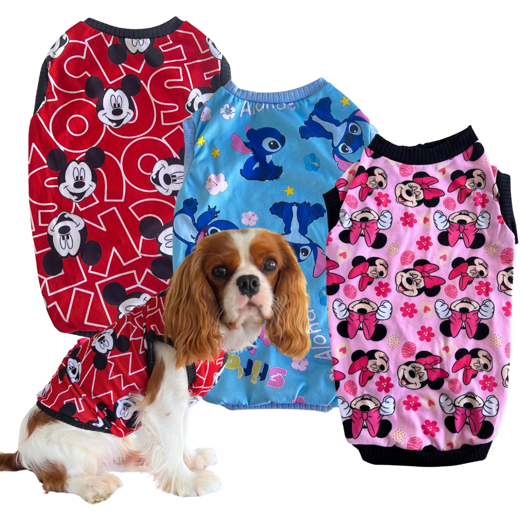 Camiseta Regata Pet Roupinha Temática Cães Fofa Gatos Aumei