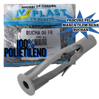 bucha tijolo baiano furado oca 6mm pacote com 500 unidades em Oferta na Shopee