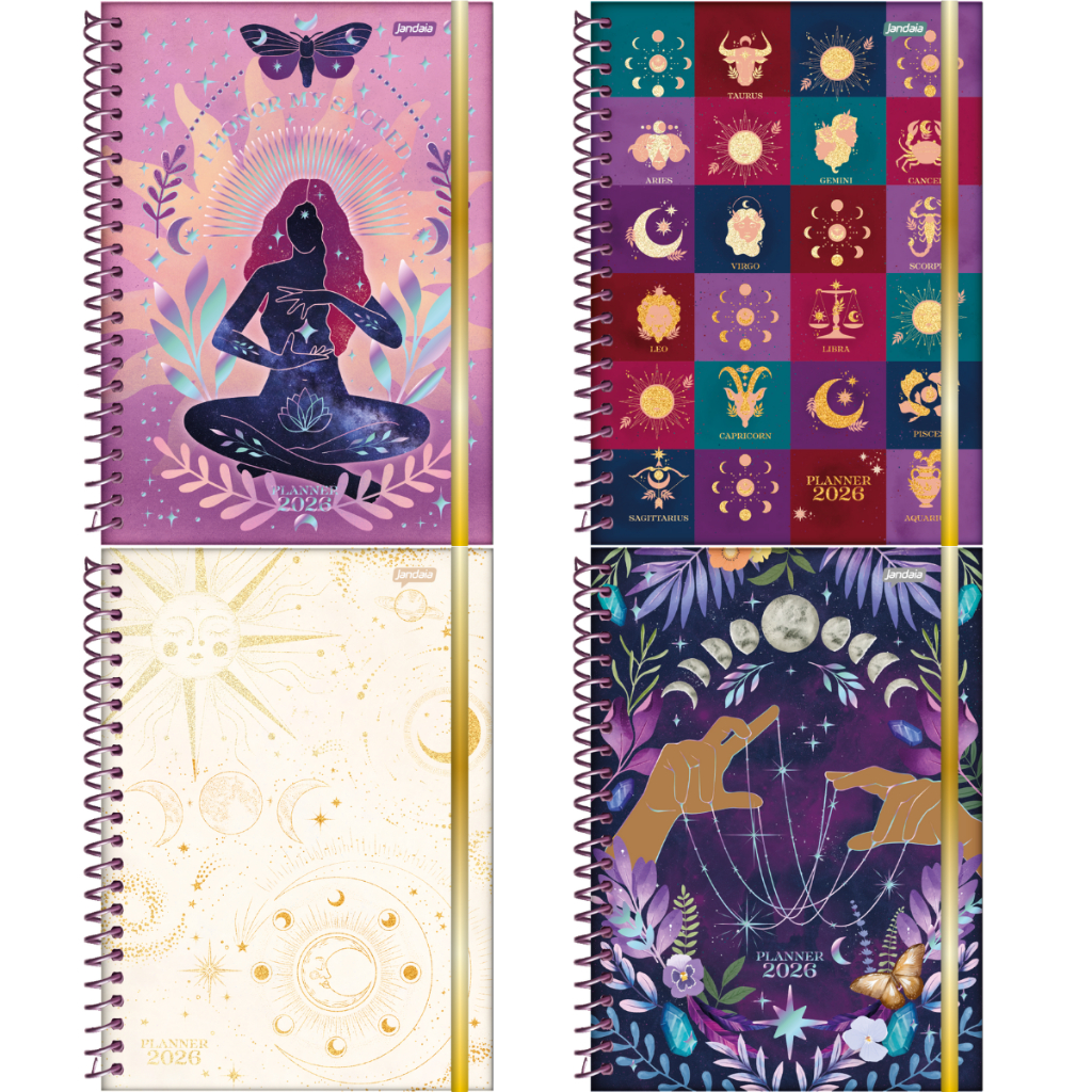 Imagem Agenda Planner College 2026 Mystic Signos Tamanho 175x242mm 160 Paginas Jandaia.