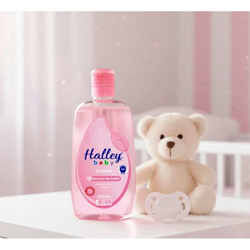 1 Frasco Colônia Infantil Doçura de Bebê Hipoalergenico Vegano Halley Baby 210 ml