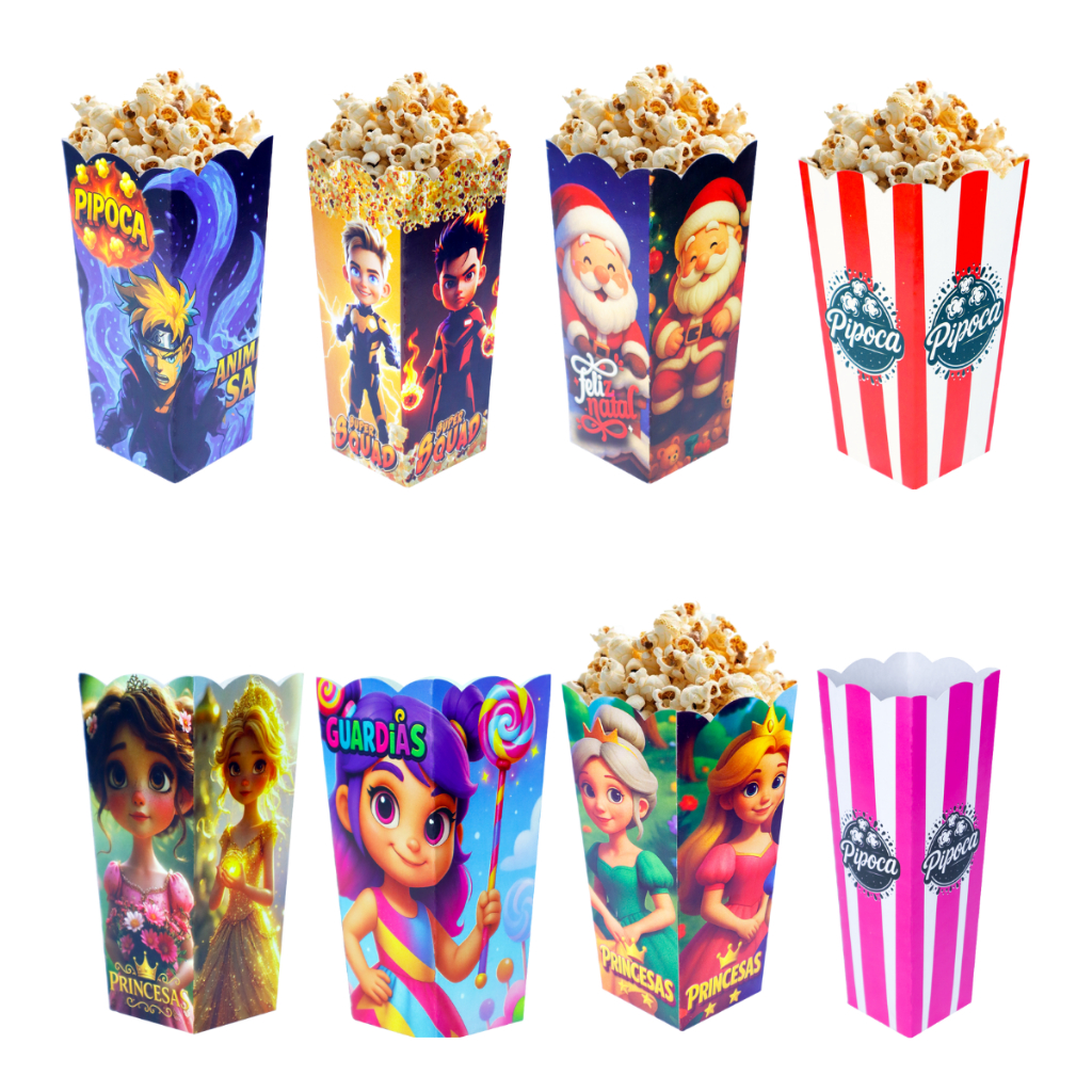 Kit 300 Caixas Embalagens Pipoca Salgadinhos Chips Nº5 Aniversário Festinha Feira em Oferta na Shopee
