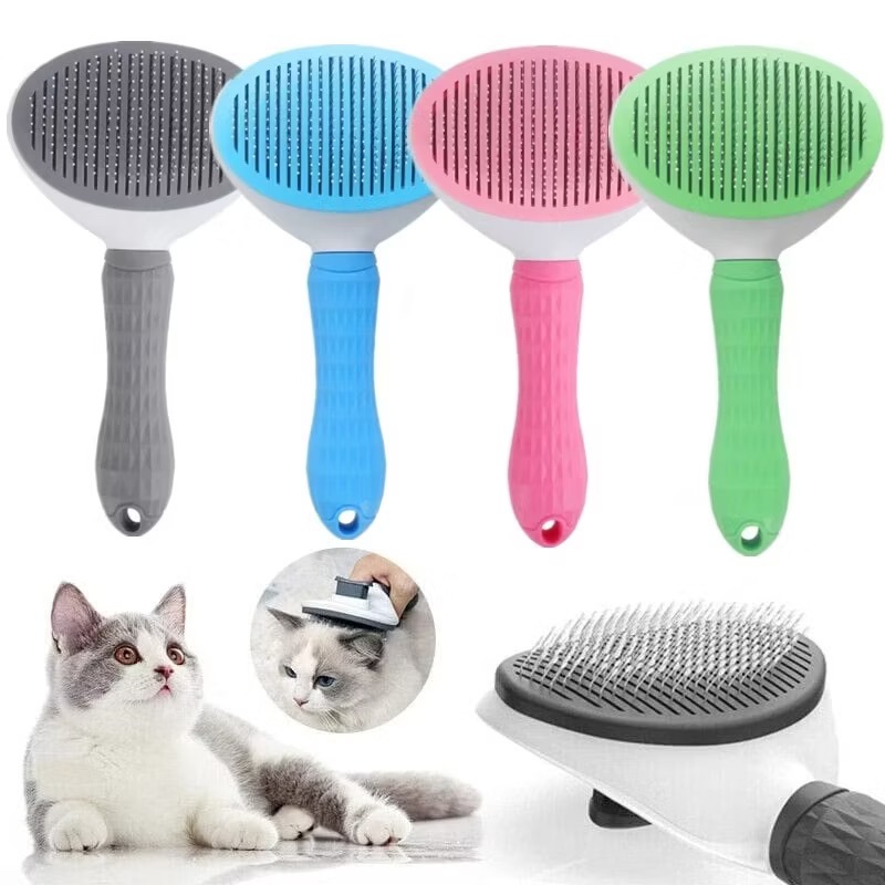 Escova Autolimpante Para Cuidados Com Animais De Estimação-Removedor De Pêlos Dupla Face Cães E Gatos , Pente Desmatamen