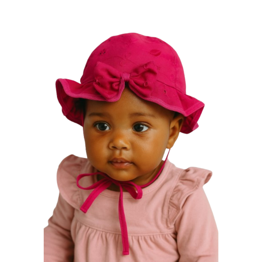 Bucket Rosa Bebê com Laço – Chapéu de Sol Infantil Estilo Princesa | Proteção Solar e Conforto Diário
