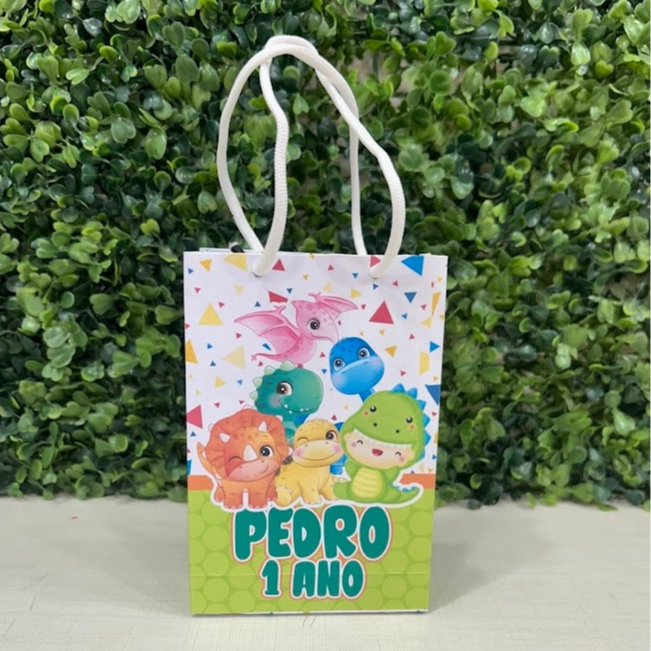 Sacolinha Dino - Dino Baby - Dinossauro cute aquarelado - PEGUE E MONTE - Personalizados - Lembrancinhas - kit festa