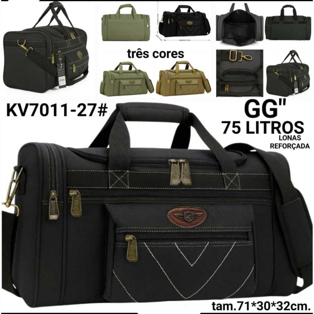 Bolsa de Lona reforçada Grande e Mala pra Viagem KV7011-27 75L