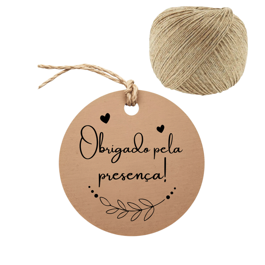 100 Tag Kraft Obrigado Pela Presença Tag Agradecimento Casamento Chá Bebê