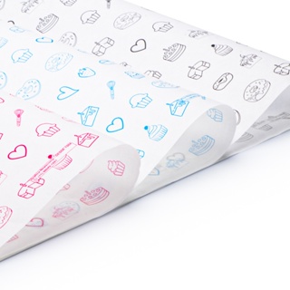 Papel Manteiga 15x15cm Doces e Biscoitos Antigordura Azul, Preto ou Rosa em Oferta na Shopee